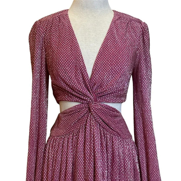 Ramy Brook Lebron Metallic Cutout Gown in Pink Womens Long dress Maxi - Picture 7 of 16